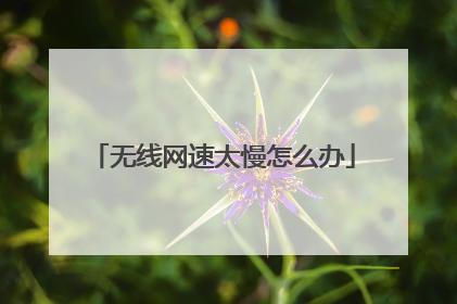 无线网速太慢怎么办