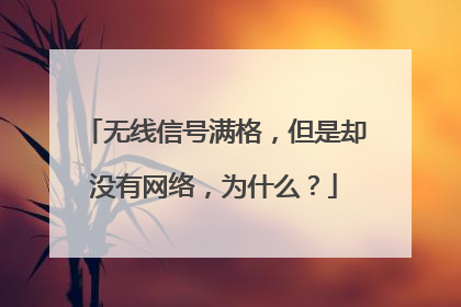 无线信号满格,但是却没有网络,为什么?