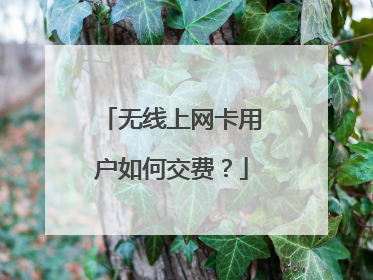 无线上网卡用户如何交费?