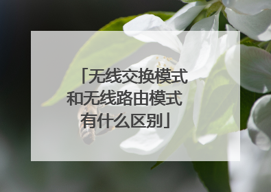 无线交换模式和无线路由模式有什么区别