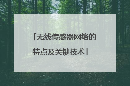 无线传感器网络的特点及关键技术