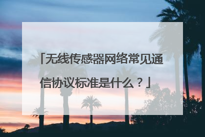无线传感器网络常见通信协议标准是什么？