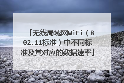 无线局域网WiFi(802.11标准)中不同标准及其对应的数据速率