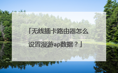 无线插卡路由器怎么设置漫游ap数据?