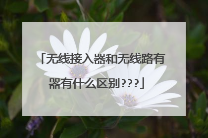 无线接入器和无线路有器有什么区别???
