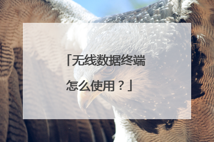 无线数据终端怎么使用?