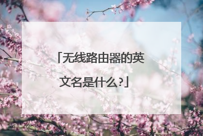 无线路由器的英文名是什么?
