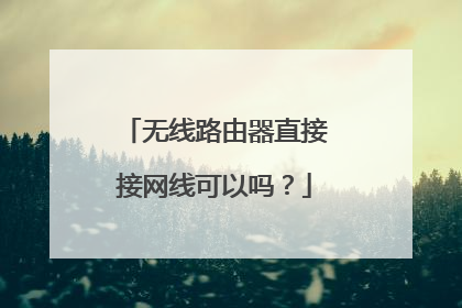 无线路由器直接接网线可以吗？