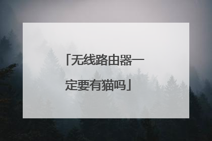 无线路由器一定要有猫吗