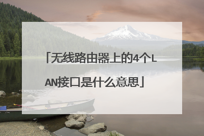 无线路由器上的4个LAN接口是什么意思