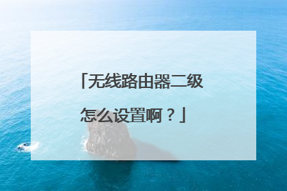 无线路由器二级怎么设置啊?