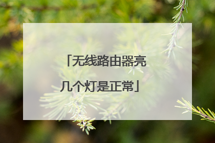 无线路由器亮几个灯是正常