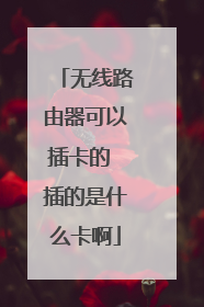 无线路由器可以插卡的 插的是什么卡啊