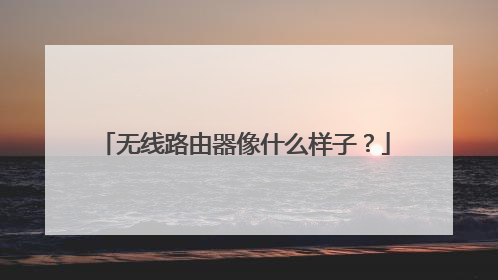 无线路由器像什么样子?