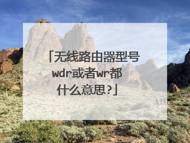 无线路由器型号wdr或者wr都什么意思?
