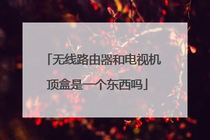 无线路由器和电视机顶盒是一个东西吗
