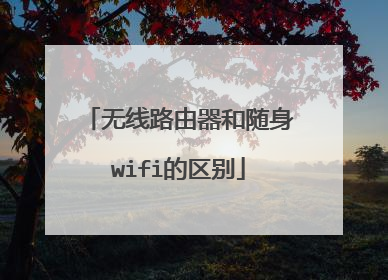 无线路由器和随身wifi的区别