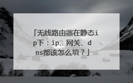 无线路由器在静态ip下：ip、网关、dns都该怎么填？