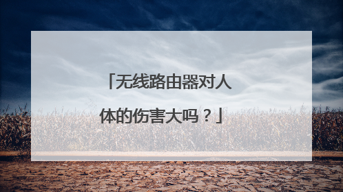 无线路由器对人体的伤害大吗?