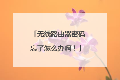 无线路由器密码忘了怎么办啊!