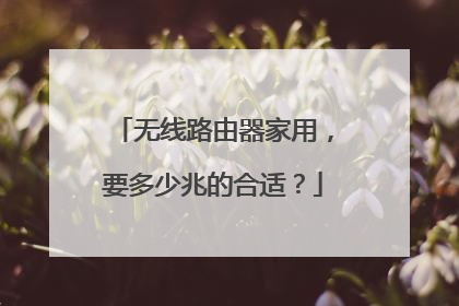 无线路由器家用，要多少兆的合适？