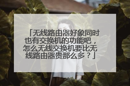 无线路由器好象同时也有交换机的功能吧，怎么无线交换机要比无线路由器贵那么多？