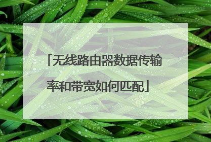 无线路由器数据传输率和带宽如何匹配