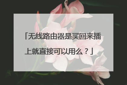 无线路由器是买回来插上就直接可以用么？
