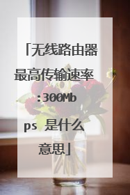 无线路由器最高传输速率:300Mbps 是什么意思