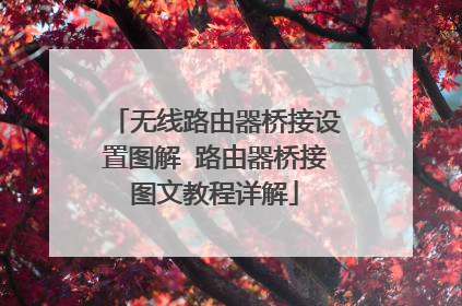 无线路由器桥接设置图解 路由器桥接图文教程详解