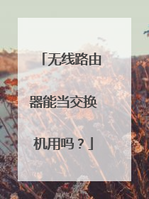无线路由器能当交换机用吗?