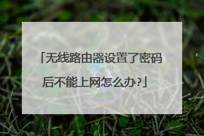 无线路由器设置了密码后不能上网怎么办?