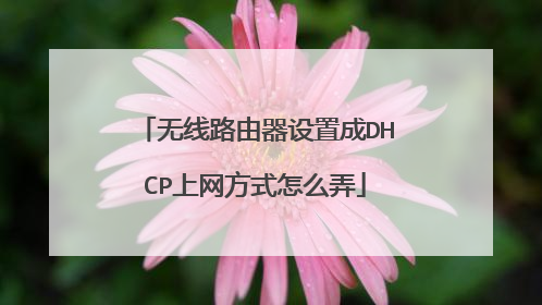 无线路由器设置成DHCP上网方式怎么弄