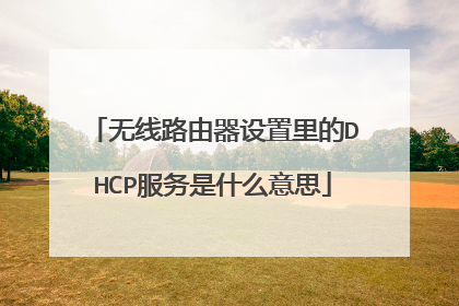 无线路由器设置里的DHCP服务是什么意思