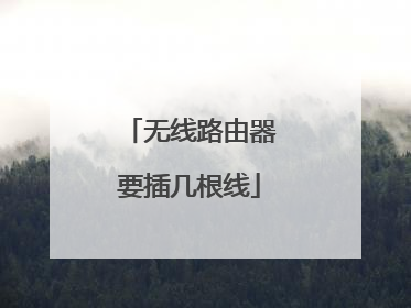 无线路由器要插几根线