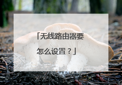 无线路由器要怎么设置？