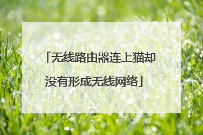 无线路由器连上猫却没有形成无线网络