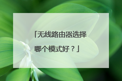 无线路由器选择哪个模式好?