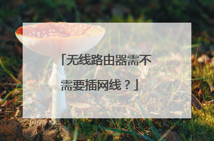 无线路由器需不需要插网线?
