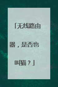 无线路由器，是否也叫猫？
