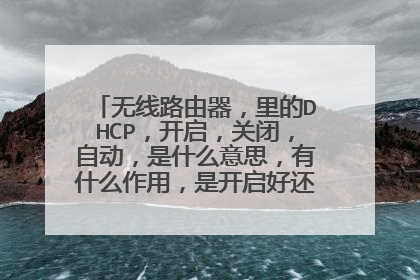 无线路由器,里的DHCP,开启,关闭,自动,是什么意思,有什么作用,是开启好还是关闭好,