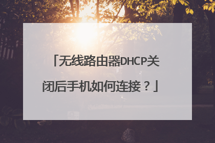 无线路由器DHCP关闭后手机如何连接？