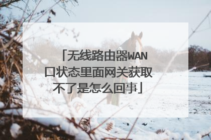 无线路由器WAN口状态里面网关获取不了是怎么回事