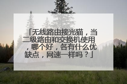 无线路由接光猫,当二级路由和交换机使用,哪个好,各有什么优缺点,网速一样吗?