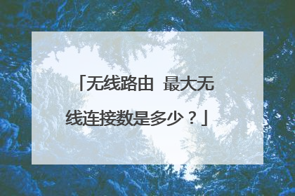 无线路由 最大无线连接数是多少?
