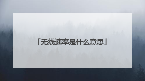 无线速率是什么意思