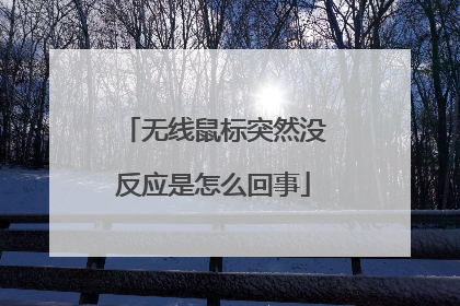 无线鼠标突然没反应是怎么回事