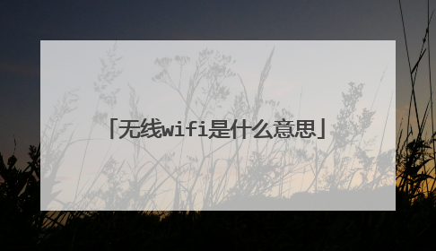 无线wifi是什么意思