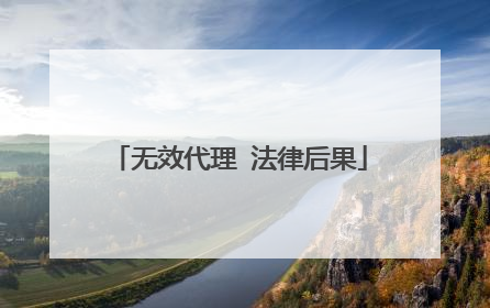 无效代理 法律后果