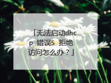 无法启动dhcp 错误5 拒绝访问怎么办?